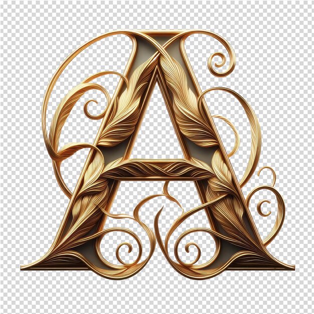 PSD isolated 3d letter on a clear png canva