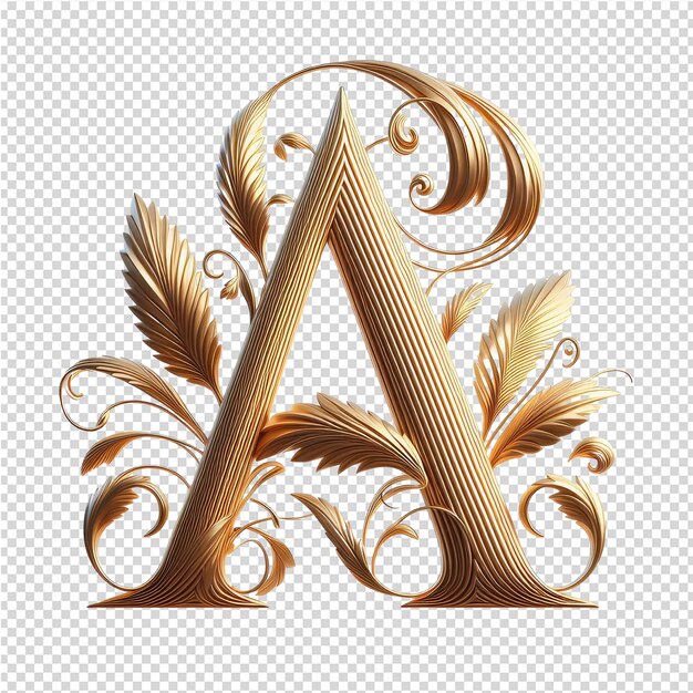 PSD isolated 3d letter on a clear png canva