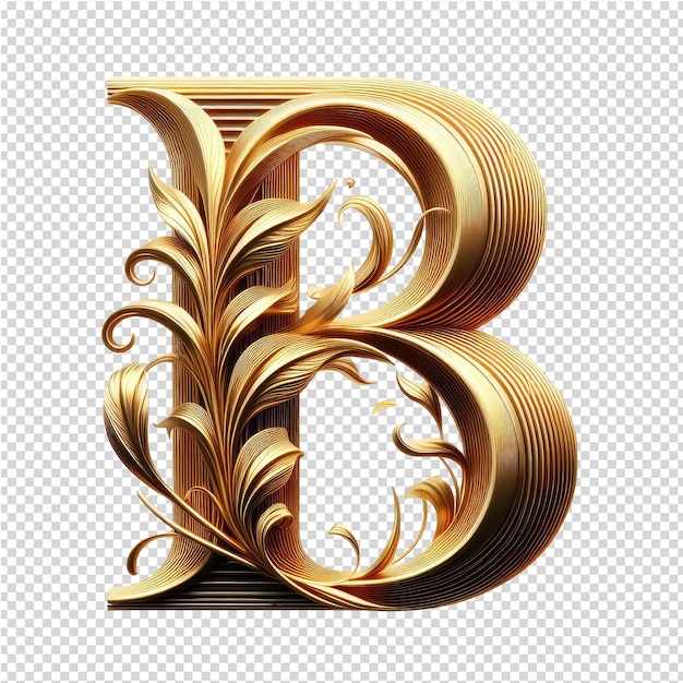 Isolated 3d letter on a clear png canva