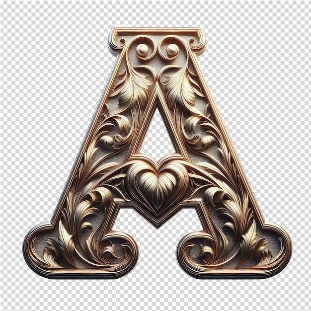 PSD isolated 3d letter on a clear png canva