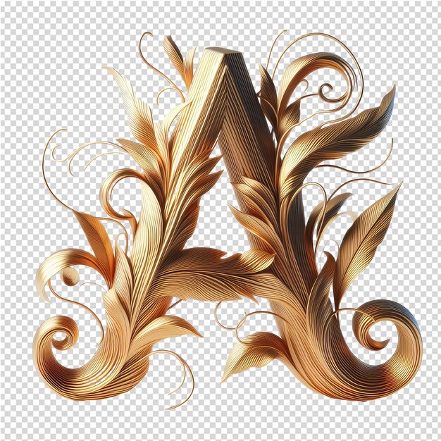 PSD isolated 3d letter on a clear png canva