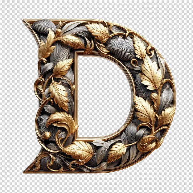 PSD isolated 3d letter on a clear png canva