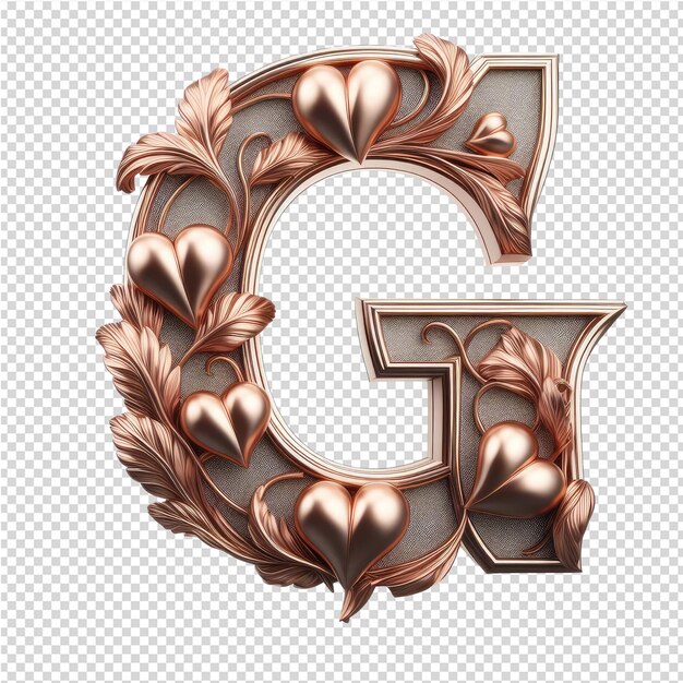 PSD isolated 3d letter on a clear png canva