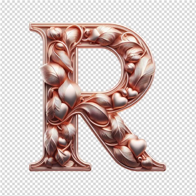 PSD isolated 3d letter on a clear png canva