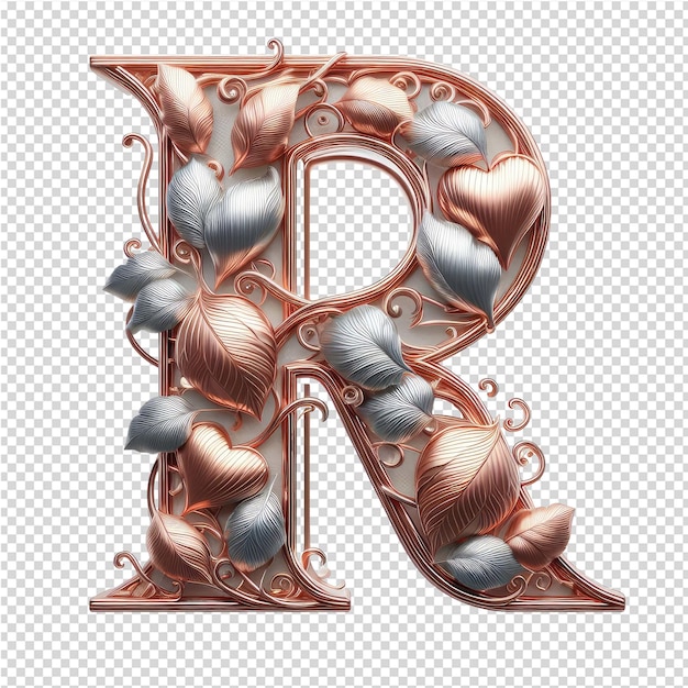 PSD isolated 3d letter on a clear png canva