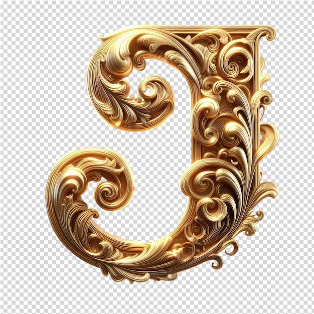 PSD isolated 3d letter on a clear png canva