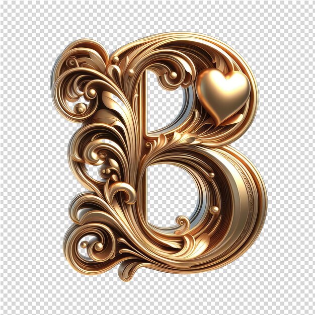 PSD isolated 3d letter on a clear png canva