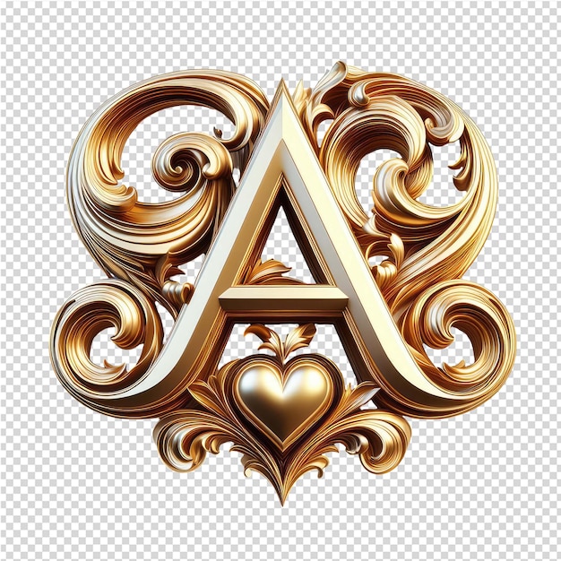 Isolated 3d letter on a clear png canva