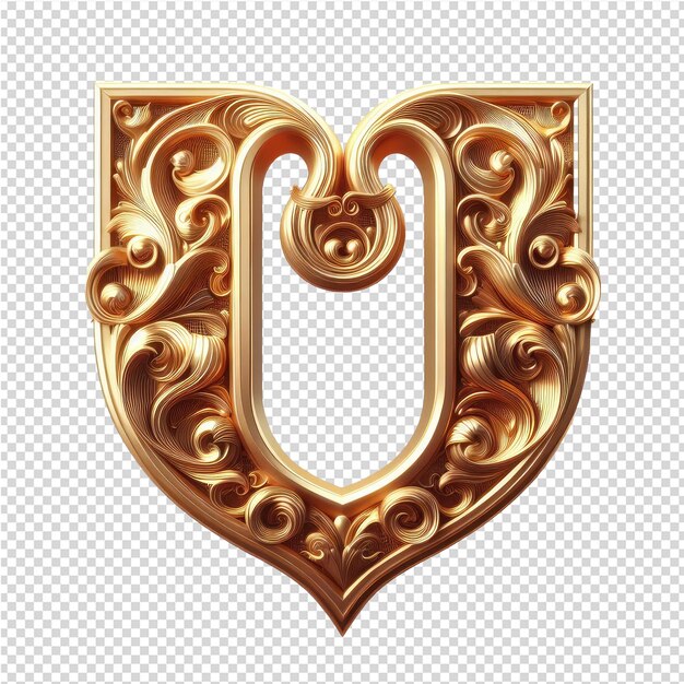 PSD isolated 3d letter on a clear png canva