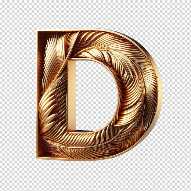 Isolated 3d letter on a clear png canva