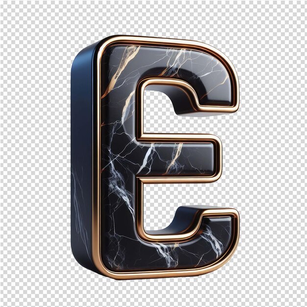 PSD isolated 3d letter on a clear png canva