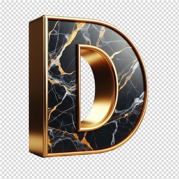 Isolated 3d letter on a clear png canva