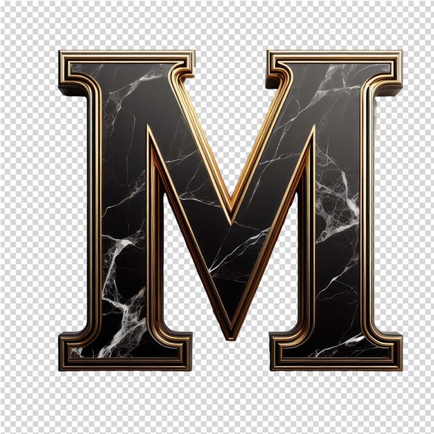 Isolated 3d letter on a clear png canva