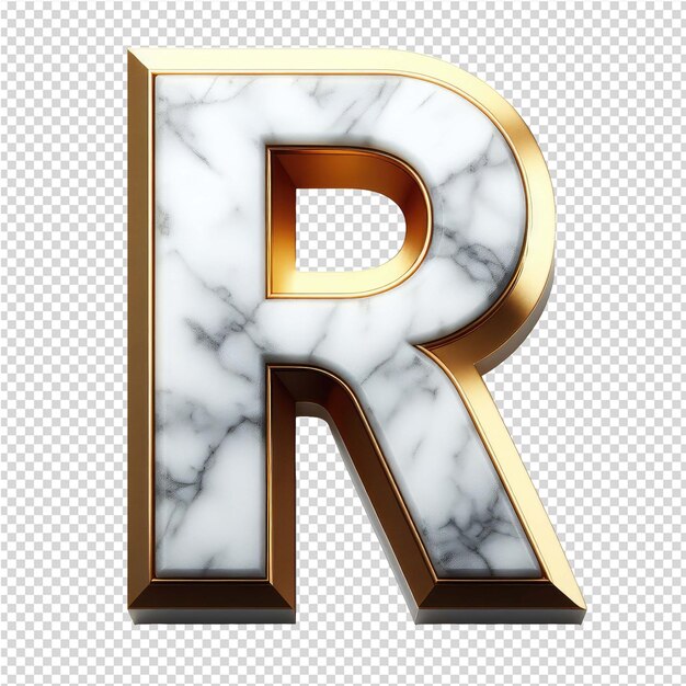 Isolated 3d letter on a clear png canva