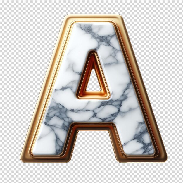 Isolated 3d letter on a clear png canva