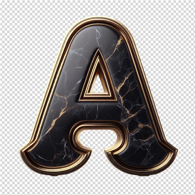 PSD isolated 3d letter on a clear png canva