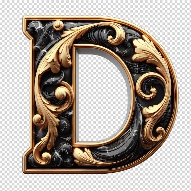 Isolated 3d letter on a clear png canva