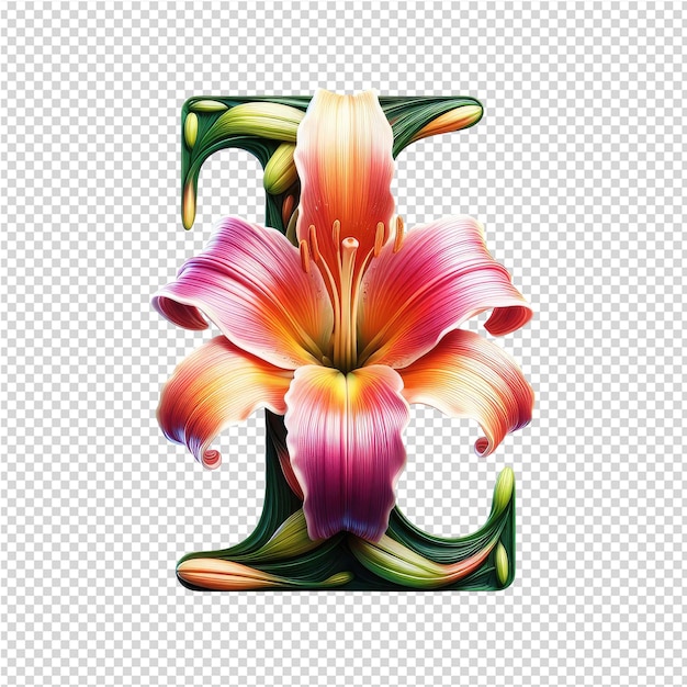 PSD isolated 3d letter on a clear png canva