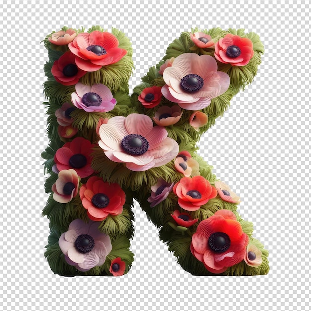 Lettera 3d isolata su una tela png trasparente