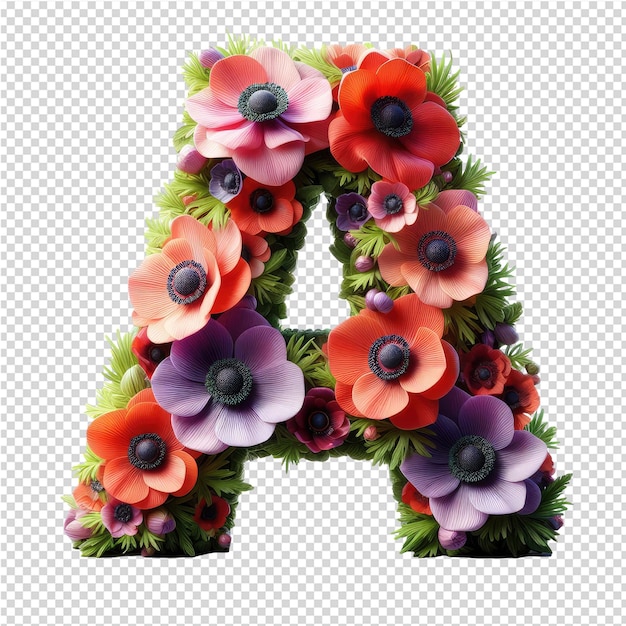 PSD isolated 3d letter on a clear png canva