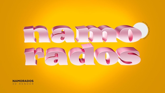 PSD isolated 3d lettering for brazil valentines day composition