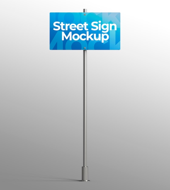 PSD isolated 3d mockup of street sign for advertising or branding