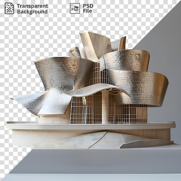 PSD modello 3d isolato del museo guggenheim di bilbao