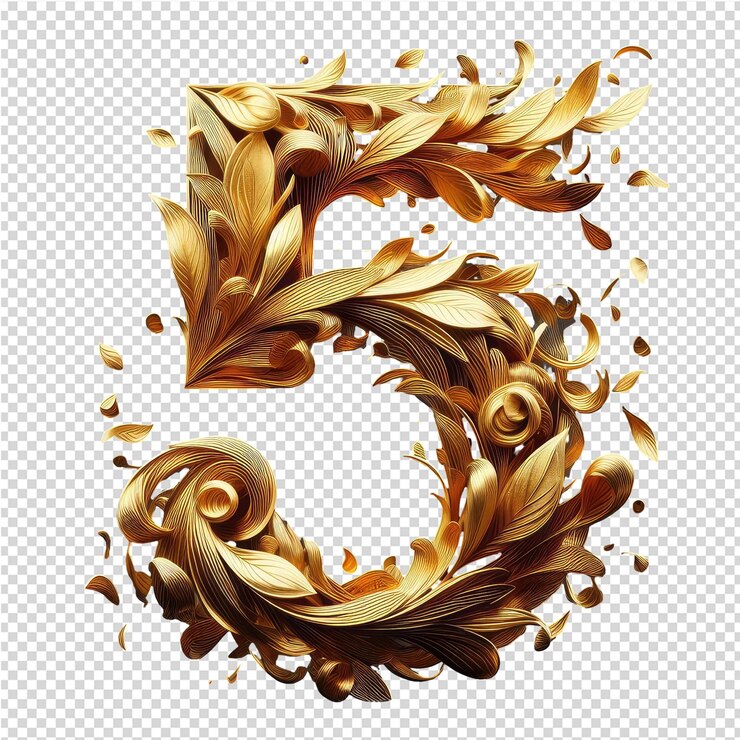 PSD isolated 3d number on a clear png canva