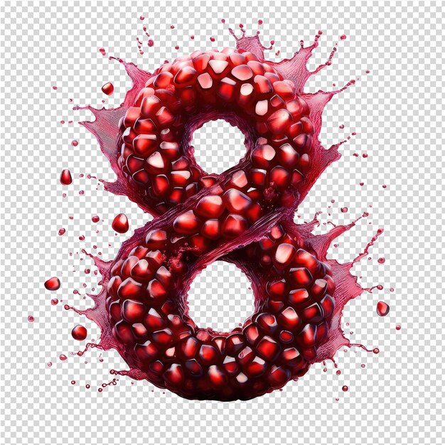 Isolated 3d number on a clear png canva