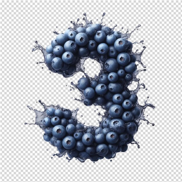 PSD isolated 3d number on a clear png canva