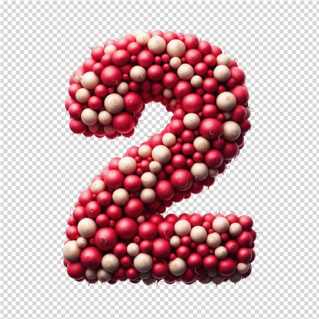 PSD isolated 3d number on a clear png canva