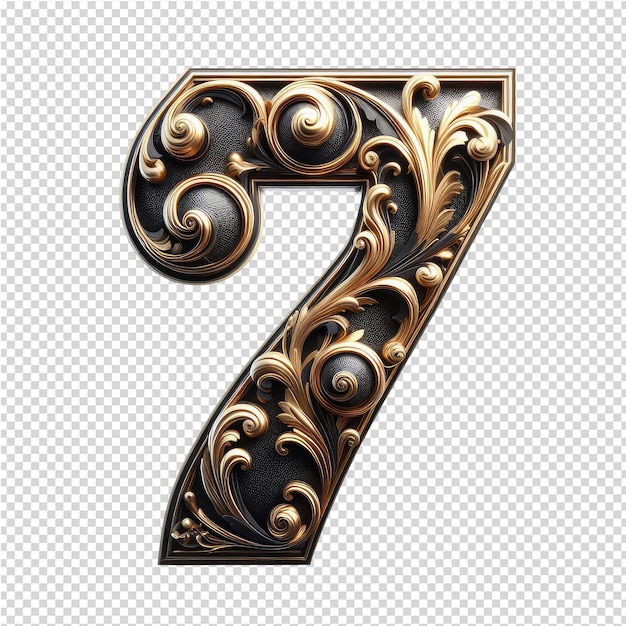 Isolated 3d number on a clear png canvas