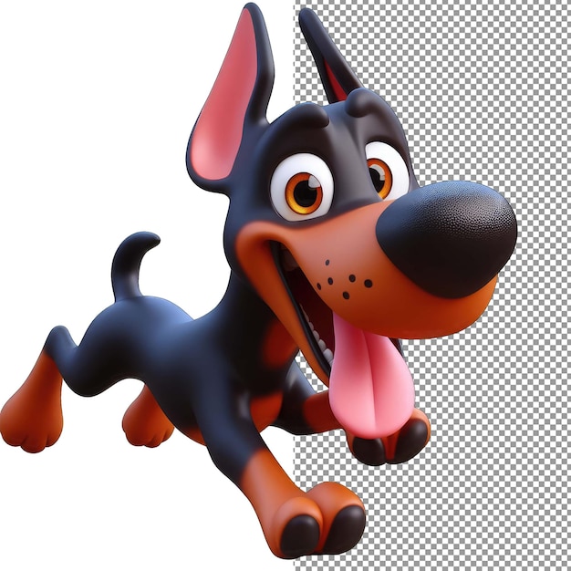 PSD isolated in 3d playful puppy love