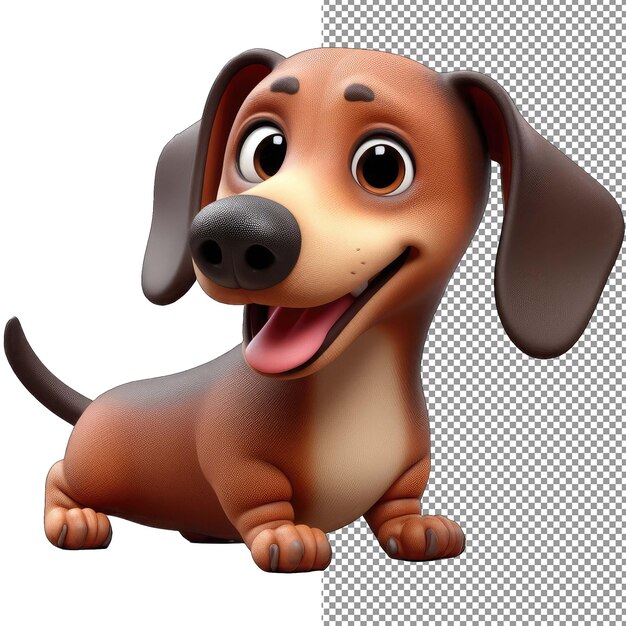 PSD isolated in 3d playful puppy love