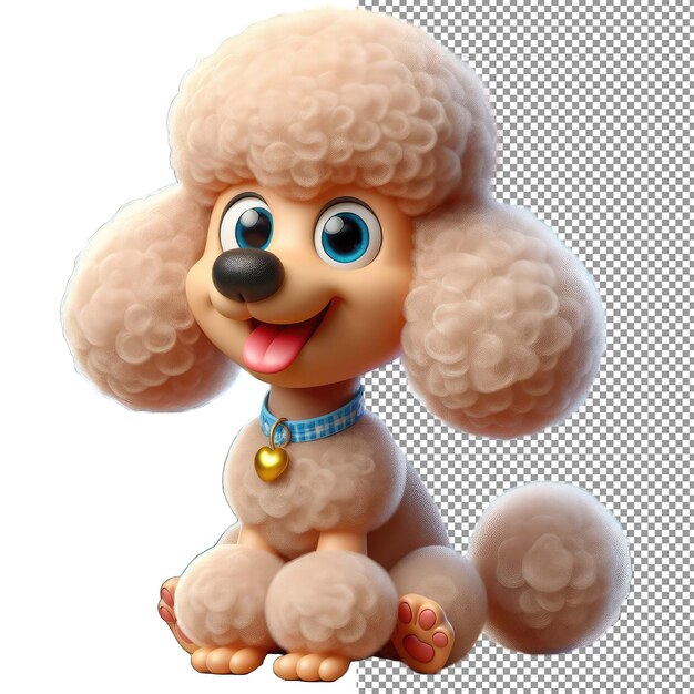 PSD isolated in 3d playful puppy love