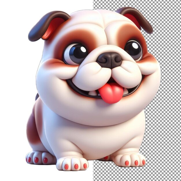 PSD isolated in 3d playful puppy love