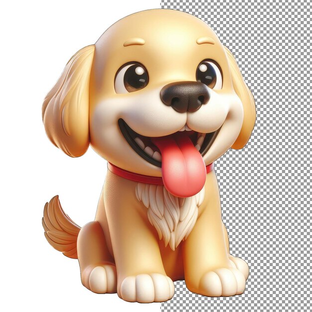 PSD isolated in 3d playful puppy love