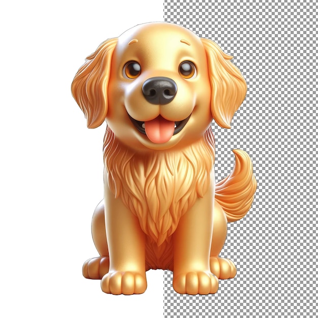 PSD isolated in 3d playful puppy love