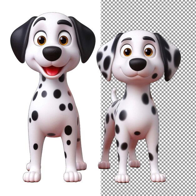 PSD isolated in 3d playful puppy love