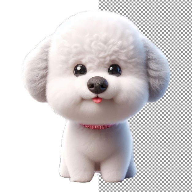 PSD isolated in 3d playful puppy love