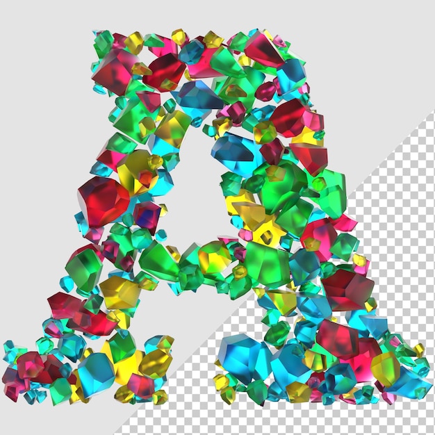 Isolated 3D Render Diamond Letter A