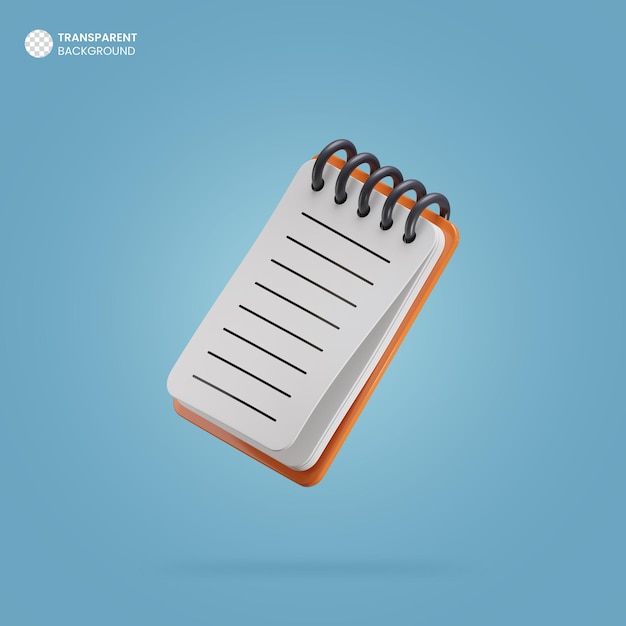 PSD isolated 3d render notepad icon