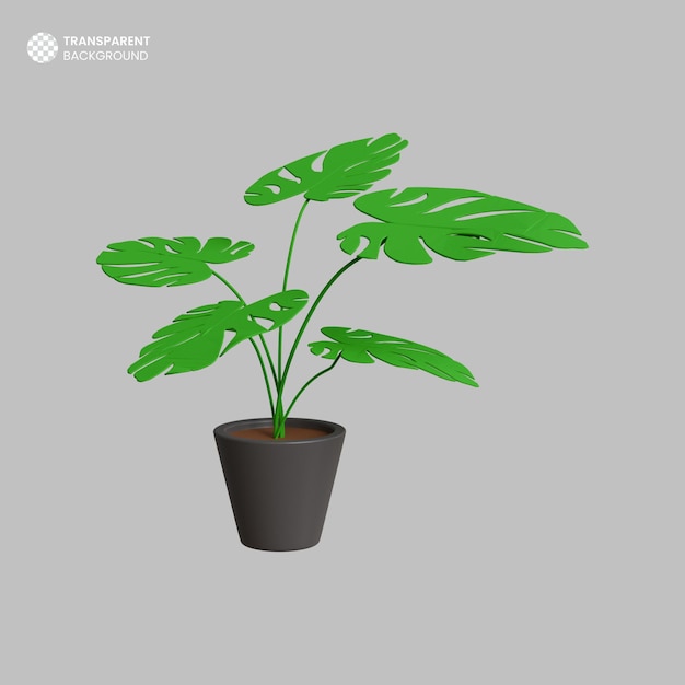 PSD isolated 3d render plant icon