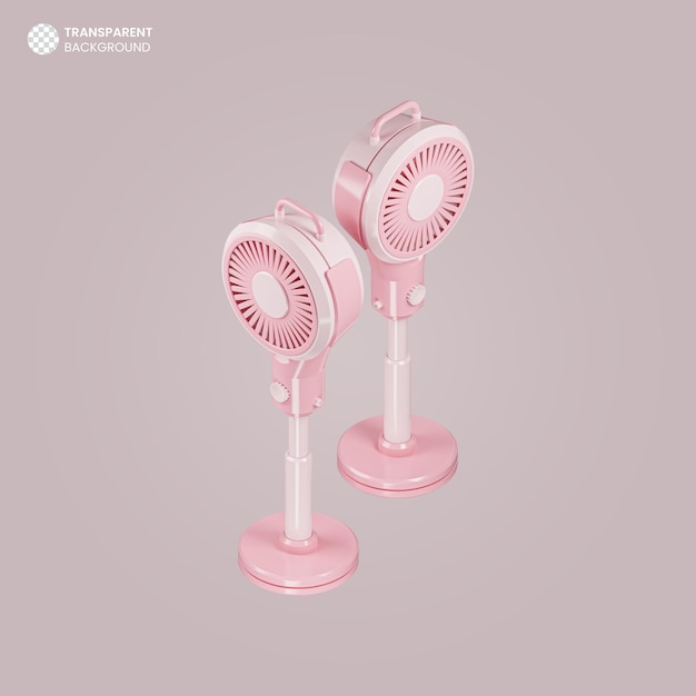 Isolated 3d render portable table fan icon
