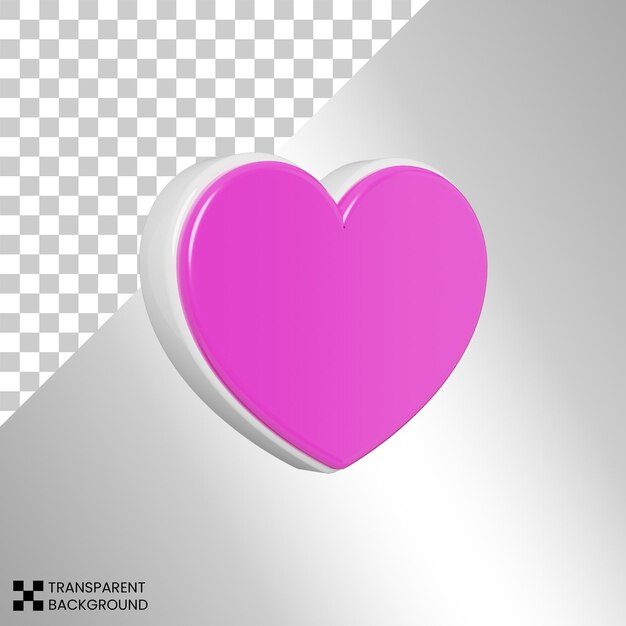 PSD 격리 된 3d 렌더링 소셜 미디어 심장 아이콘