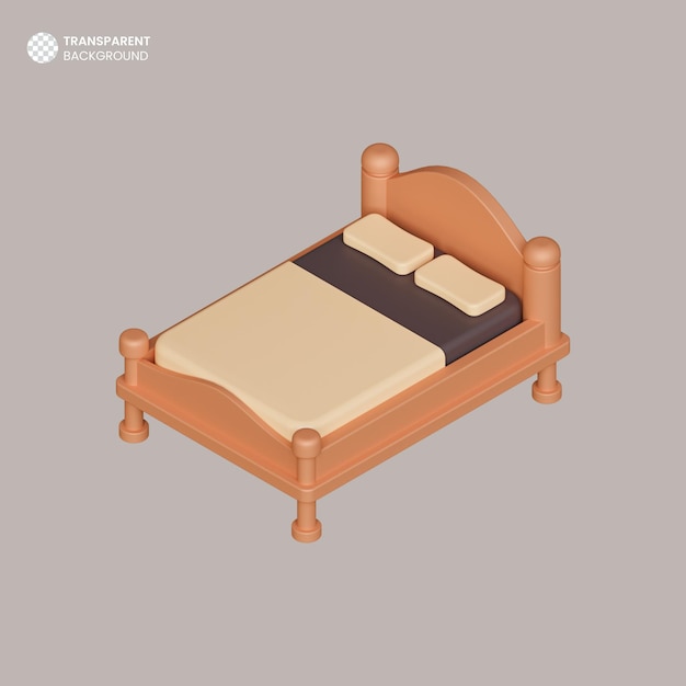 Isolated 3d render wooden fruniture icon