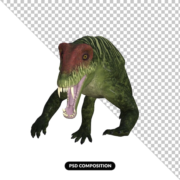 PSD isolated 3d rendering of a doliosauriscus dinosaur