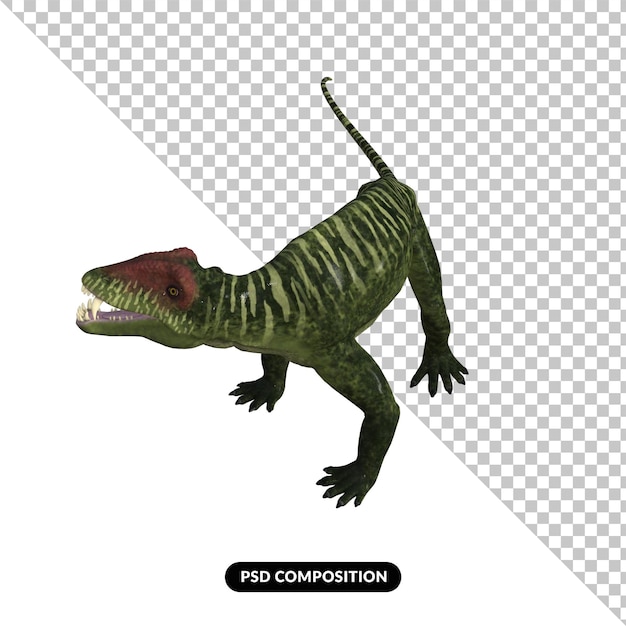 PSD rendering 3d isolato di un dinosauro doliosaurisco