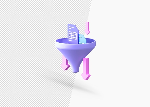 isolated 3d rendering information filtering concept