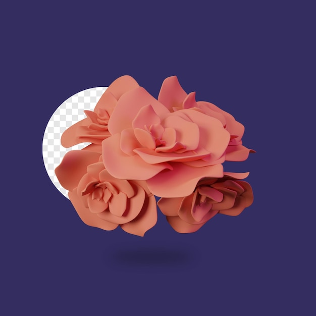 Rendering rosa 3d isolato